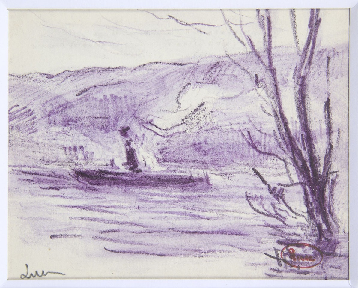 Rolleboise, tugboat on the Seine by Maximilien Luce