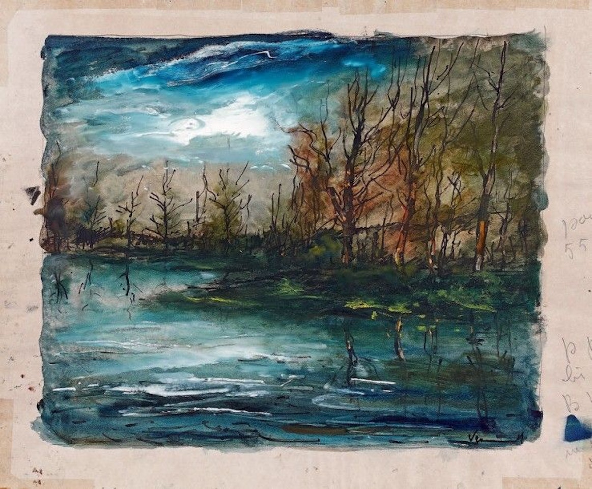 Winter, stormy sky over the pond by Maurice de Vlaminck