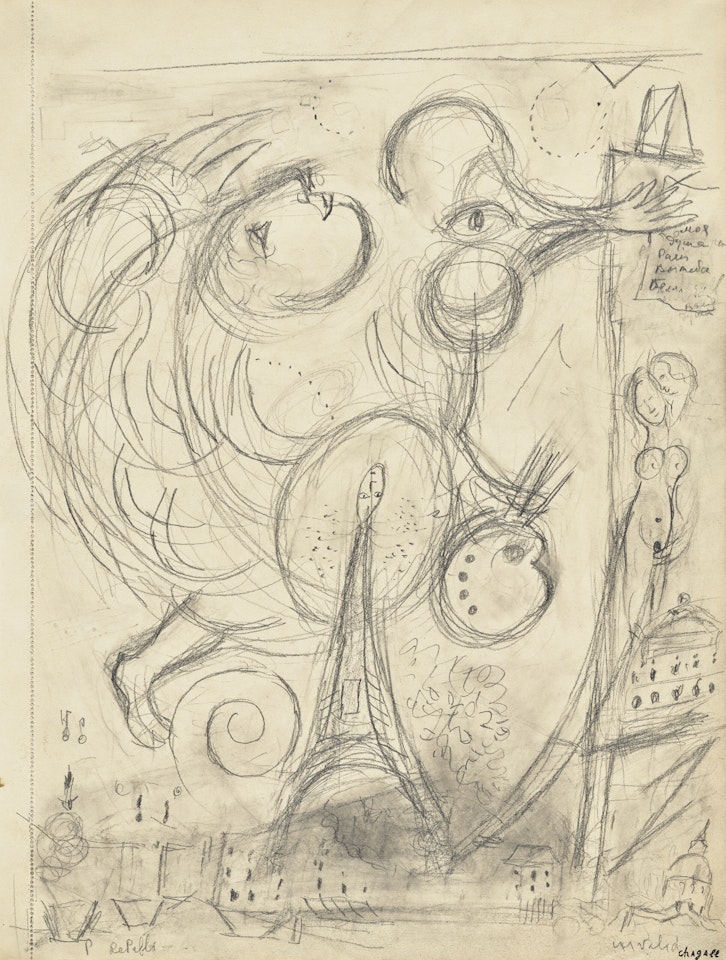 Étude pour "Les Boulevards" by Marc Chagall
