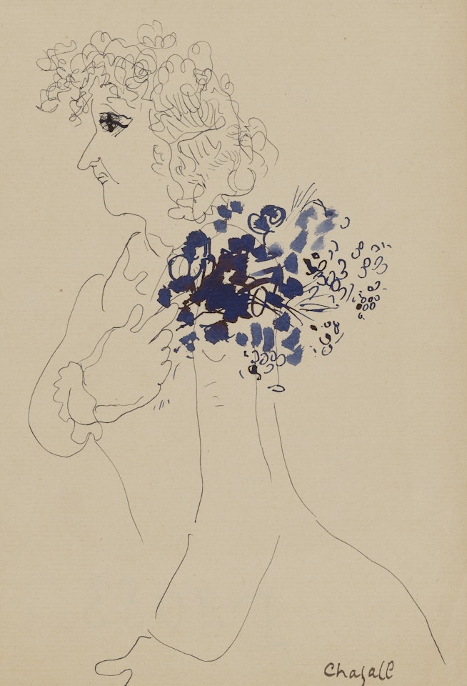 Femme au bouquet bleu by Marc Chagall