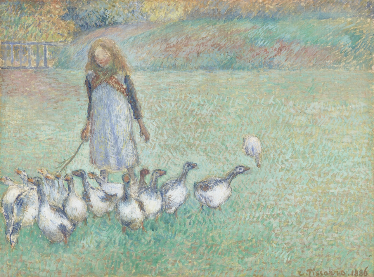 Petite gardeuse d"oies by Camille Pissarro