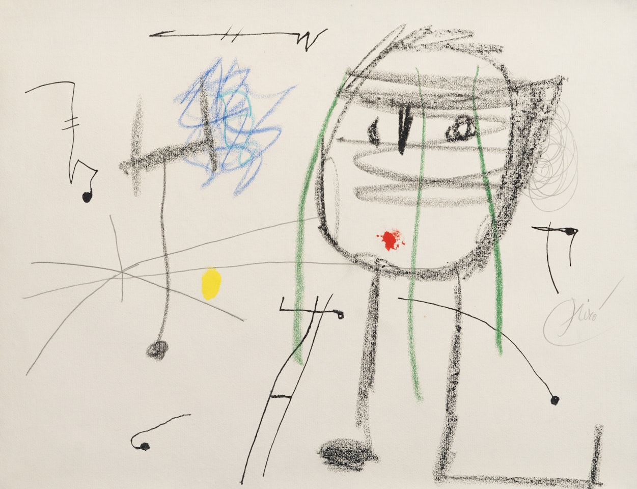 Personnages, oiseaux, étoile by Joan Miró
