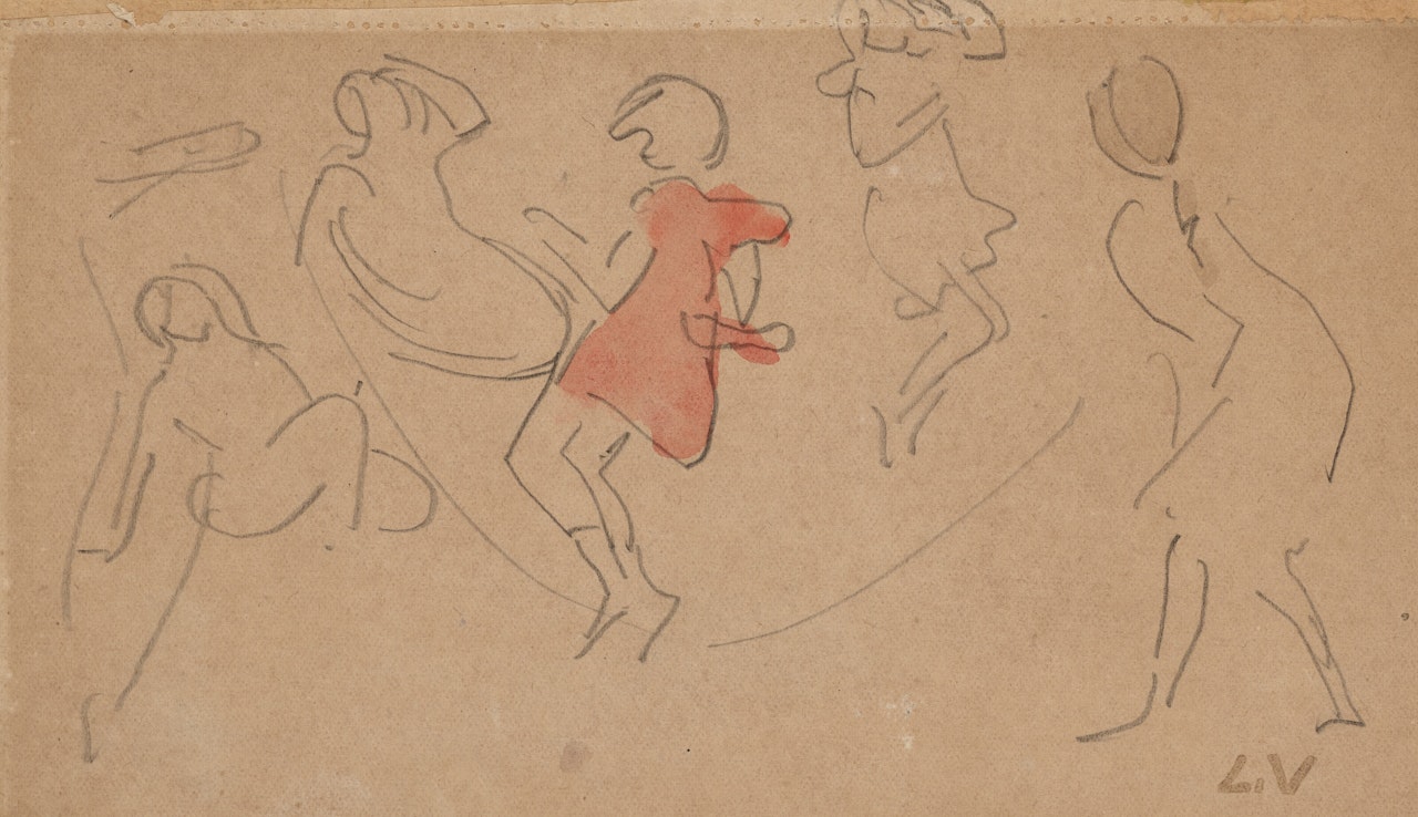 (i) Enfants jouant, la corde à sauter(ii) Femme au chien by Louis Valtat
