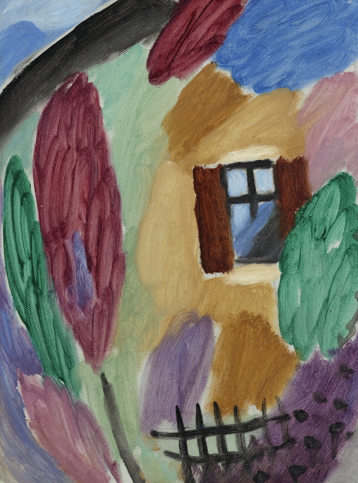 Variation mit Haus und Gartenzaun by Alexej von Jawlensky