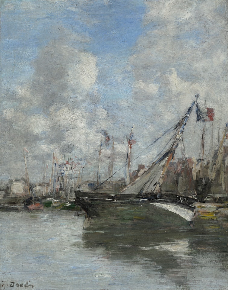 Trouville, barques é chouées by Eugène Boudin