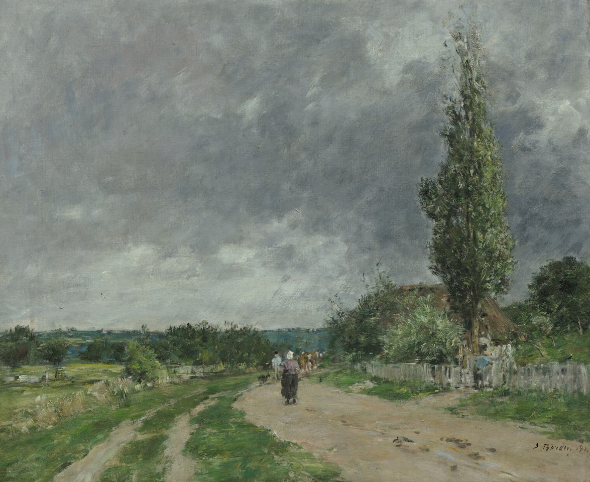 La route de Deauville by Eugène Boudin