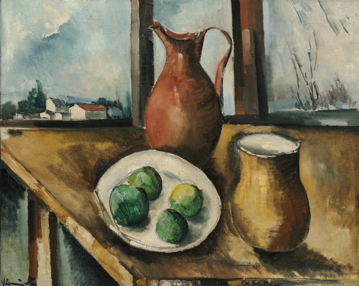 Nature morte avec paysage by Maurice de Vlaminck