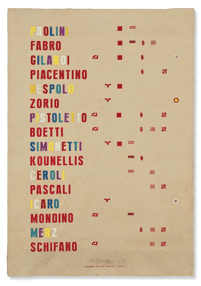 Manifesto by Alighiero Boetti