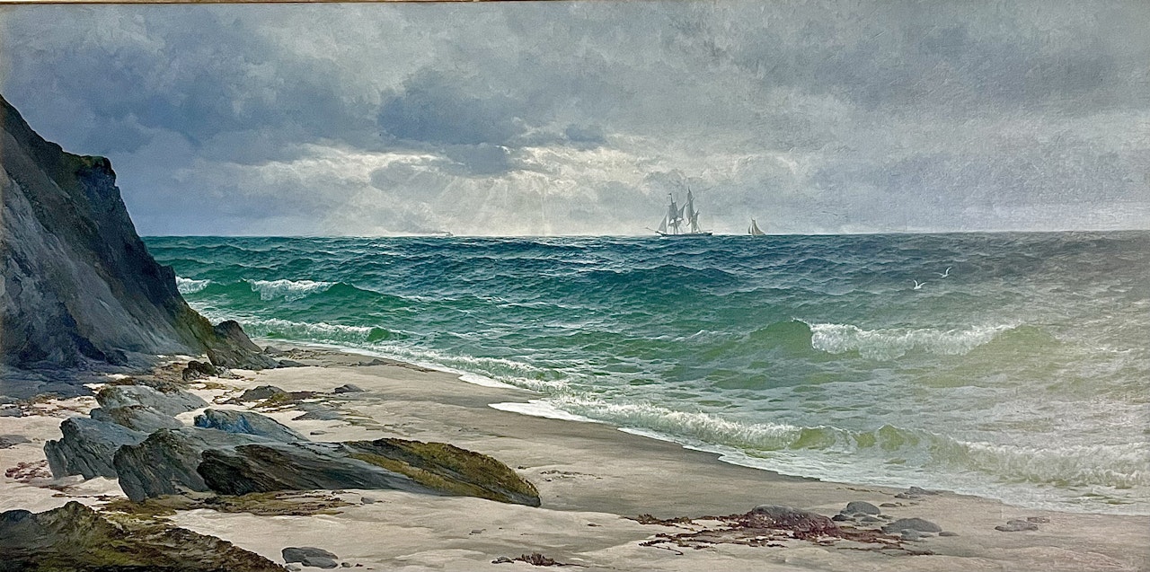 A Passing Schooner, Cornwall by David James