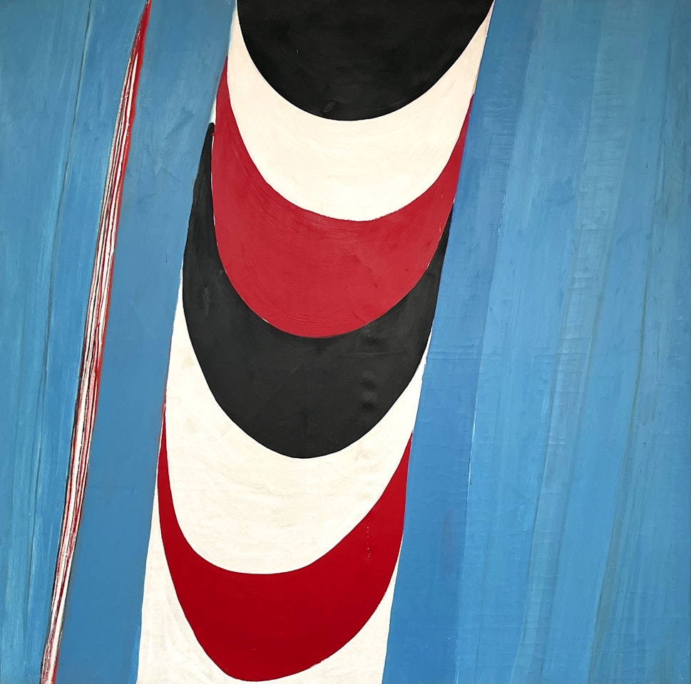 R, B & W Suspended from on Blue by Terry Frost