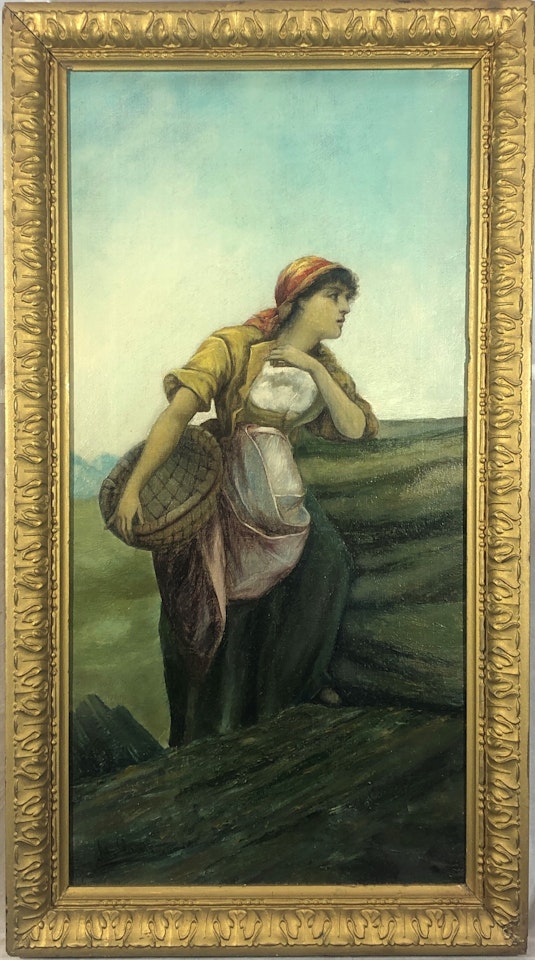 Young Fisherwoman with Basket by Continental School