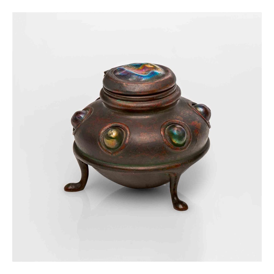 Jeweled "Turtle-Back" Inkstand by Tiffany Studios