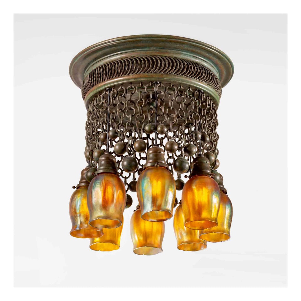 Eight-Light Moorish Chandelier by Tiffany Studios