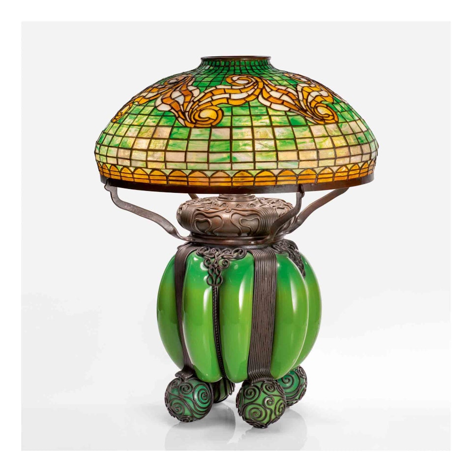“Tyler Scroll” Table Lamp by Tiffany Studios