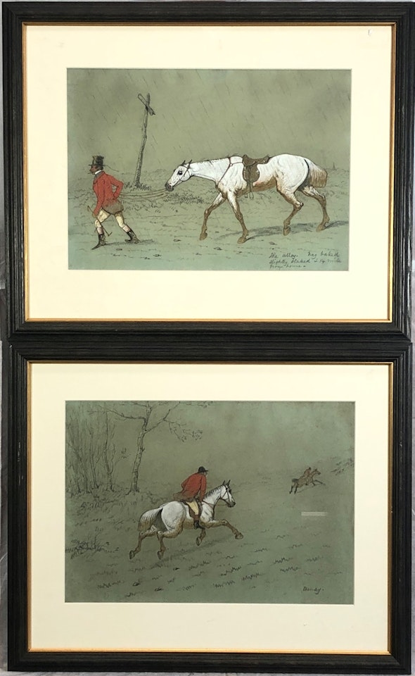 A Pair of Hunting Scenes by English School