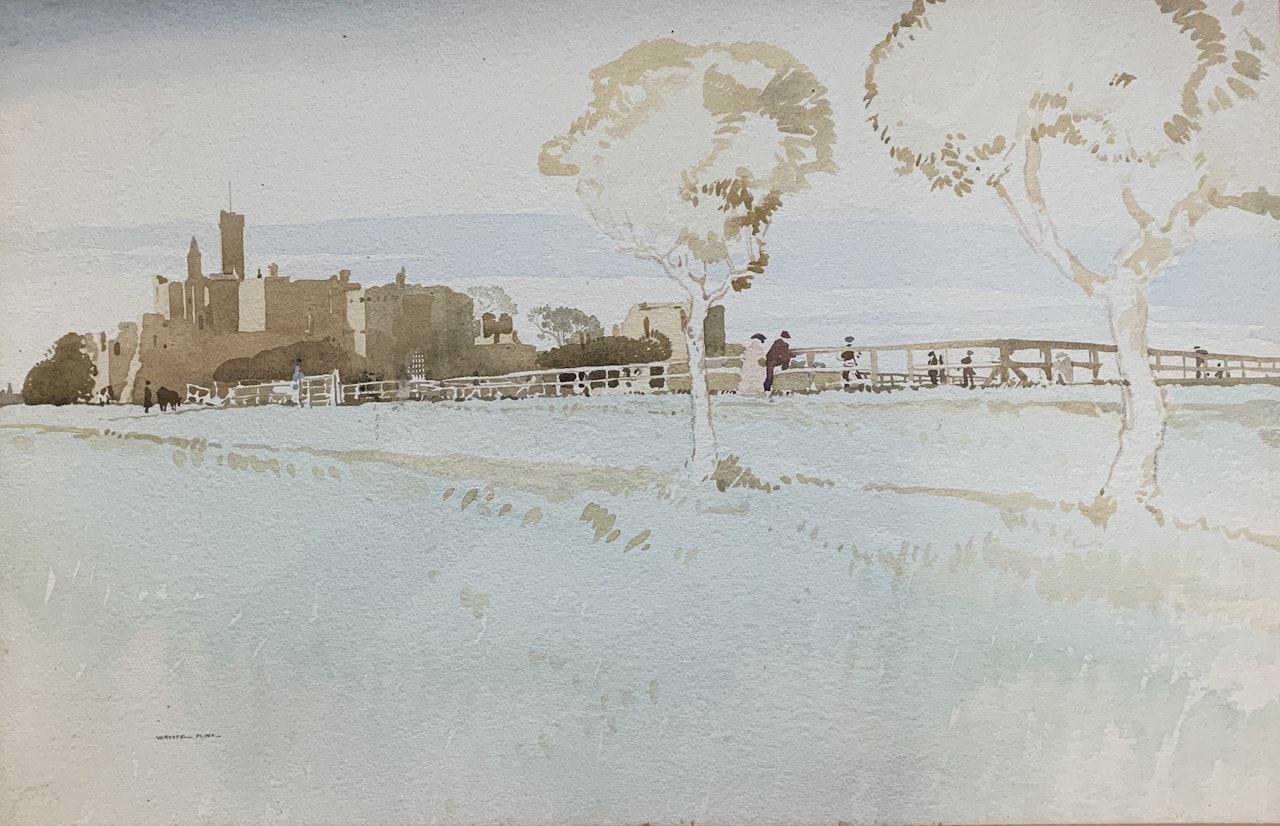 The Cricket Field, Warkworth, Northumberland by William Russell Flint