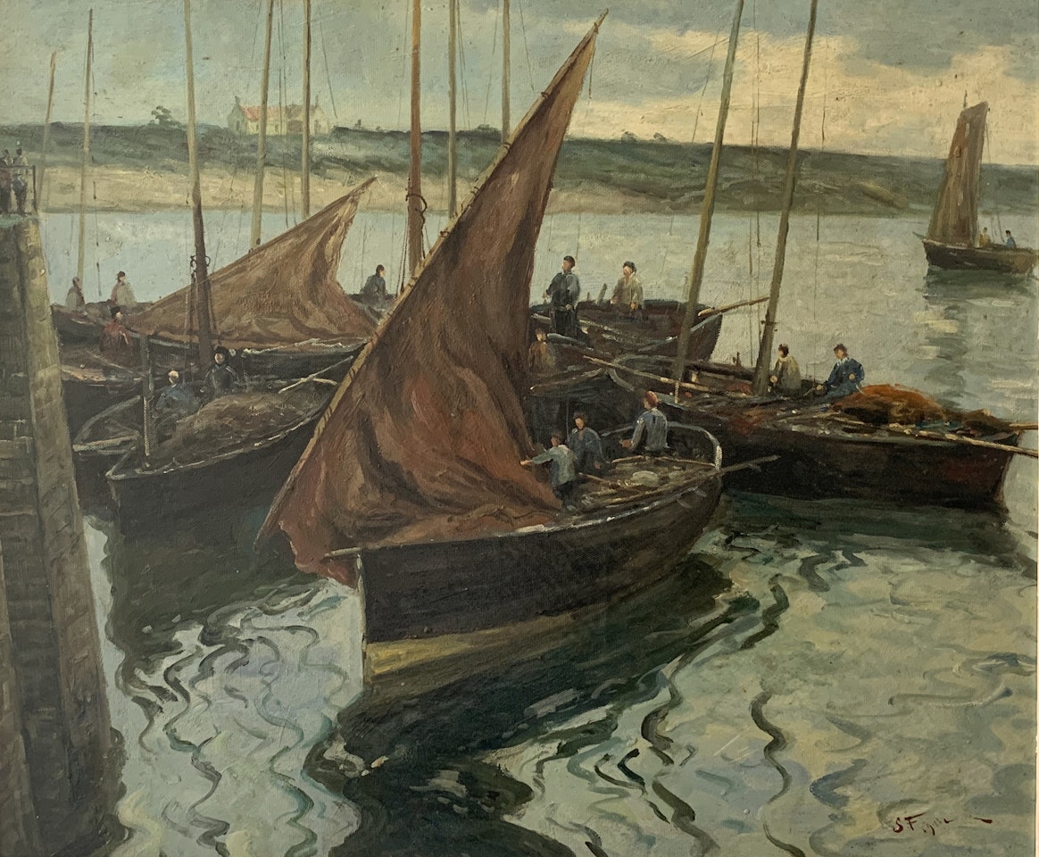 Sardine Boats in Port Concarneau by French School