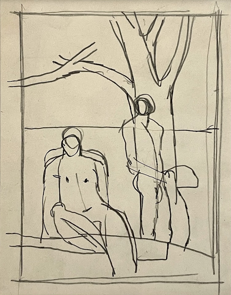 Two Bathers Next to a Tree; Two Bathers Next to a Tree by Keith Vaughan