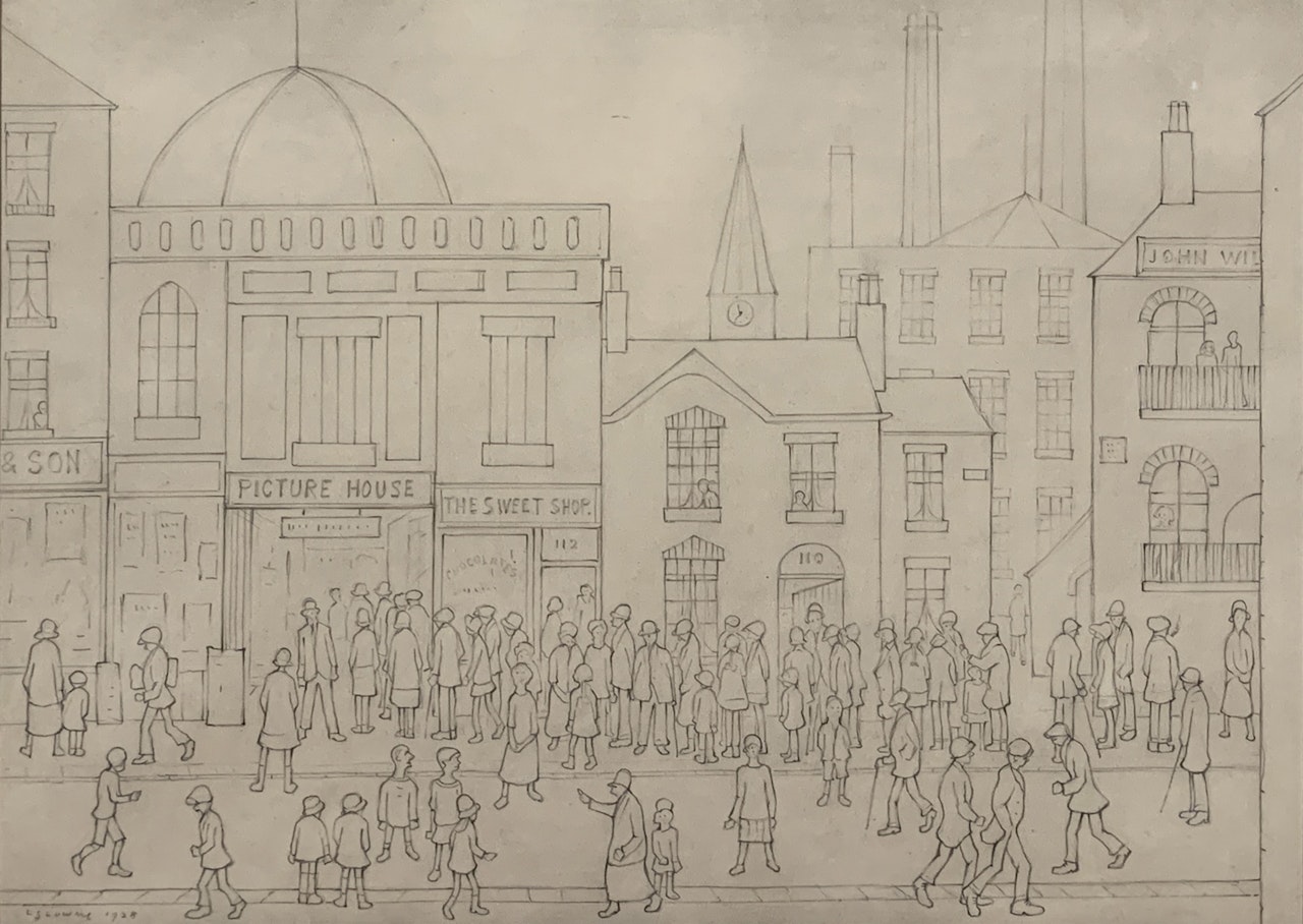 Going to the Pictures by Laurence Stephen Lowry
