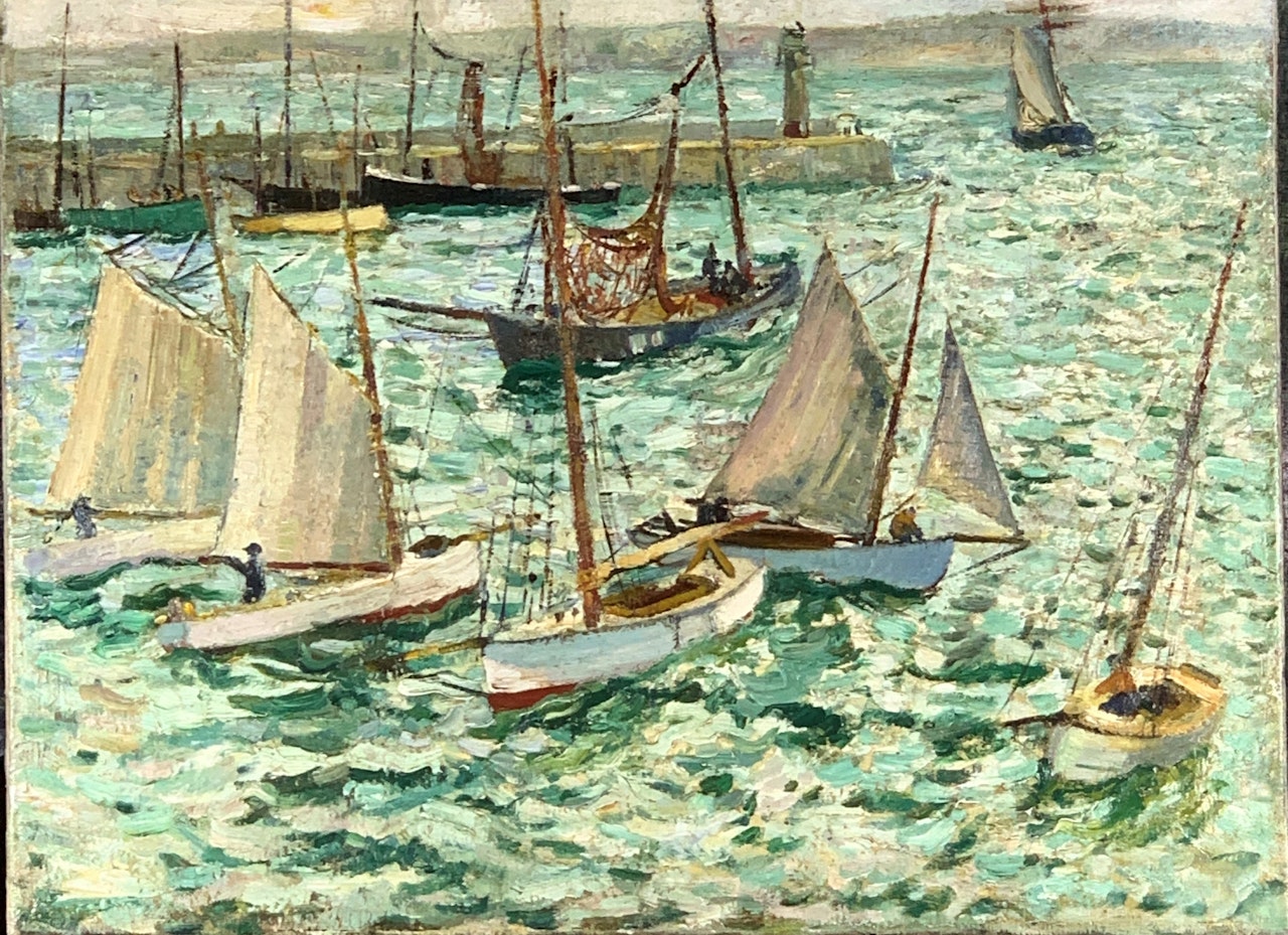 Boats in St Ives Harbour by Hayley Lever