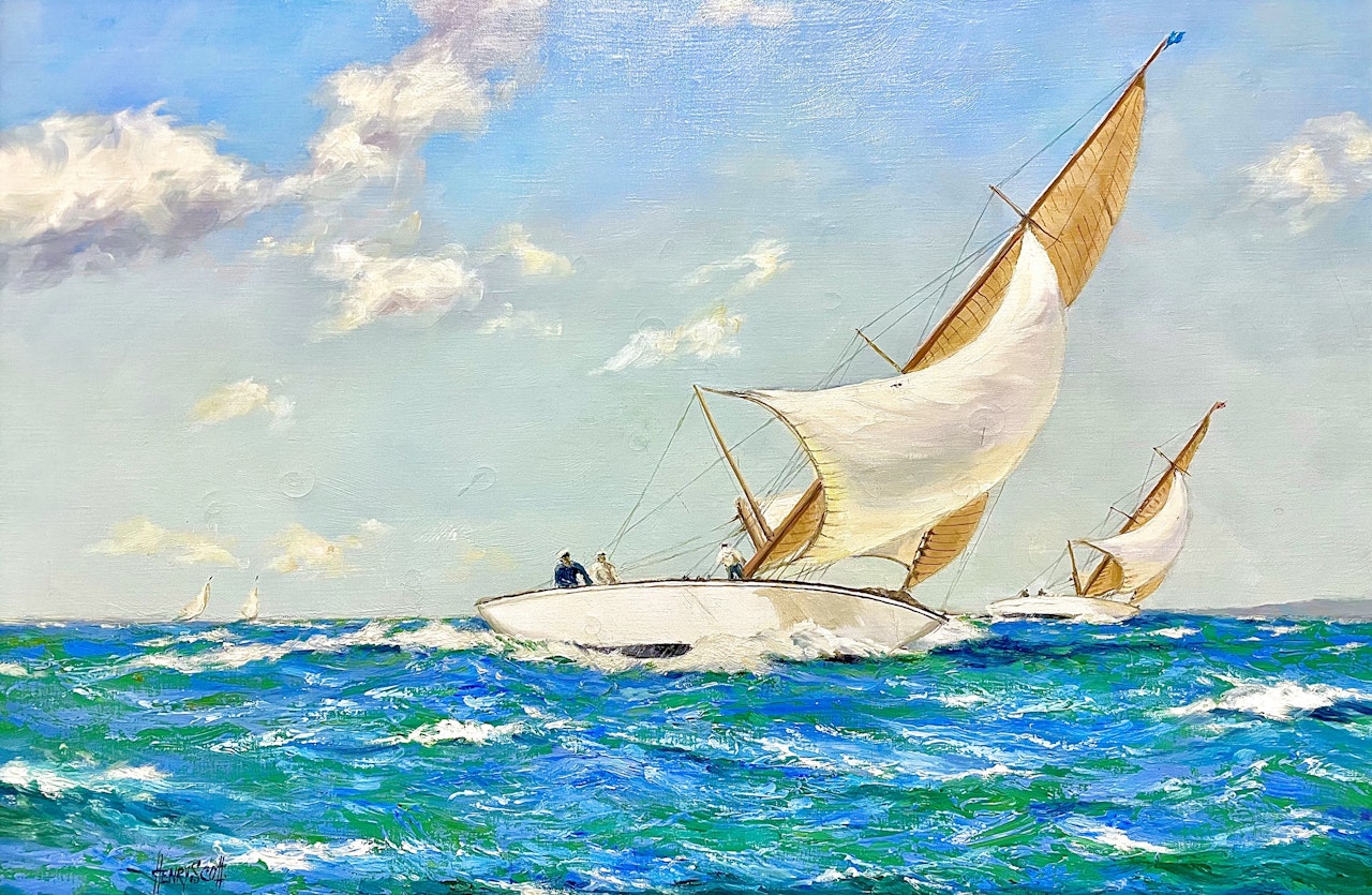 Wind & Sun - 6 Meters in the Solent, Isle of Wight by Henry Scott