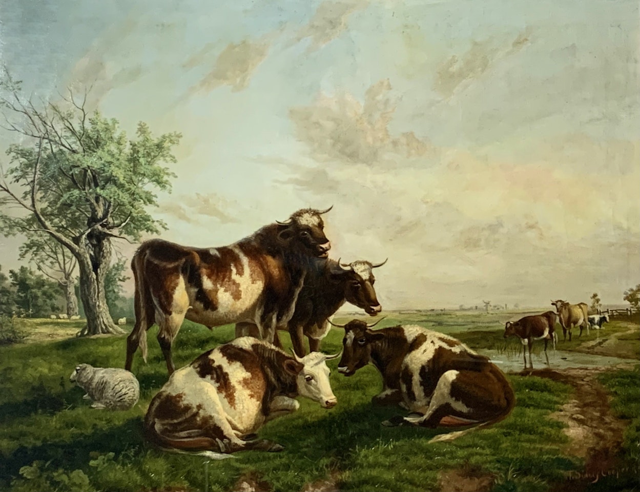 Cattle in a Landscape by Thomas Sidney Cooper