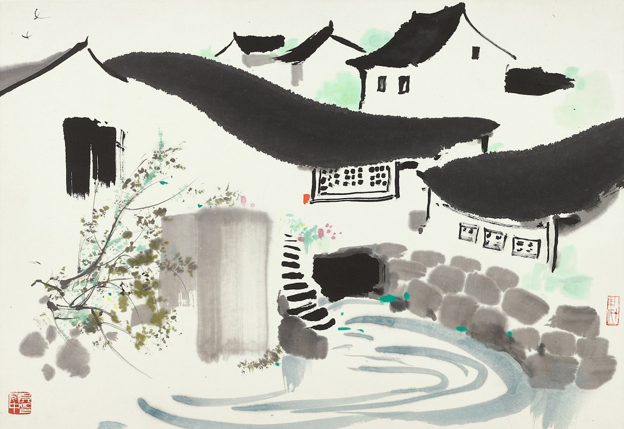 Homes at Zhouzhuang by Wu Guanzhong