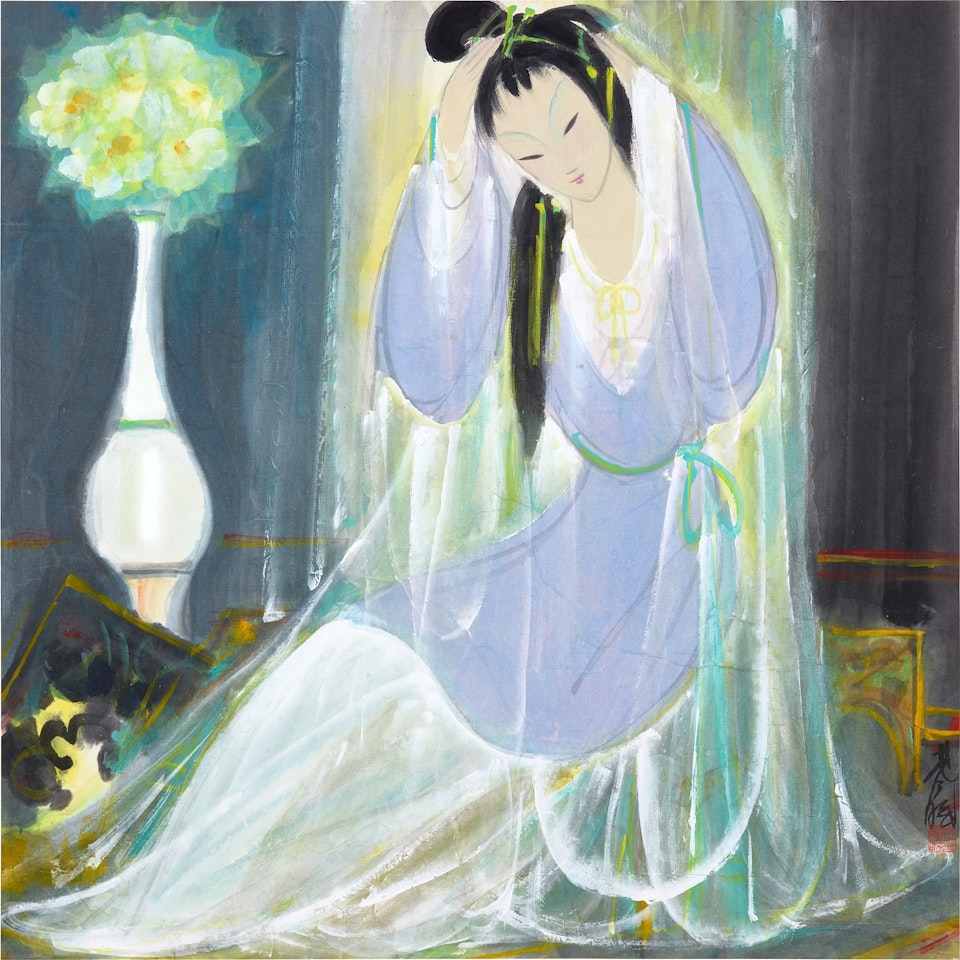 Lady by a Vase by Lin Fengmian