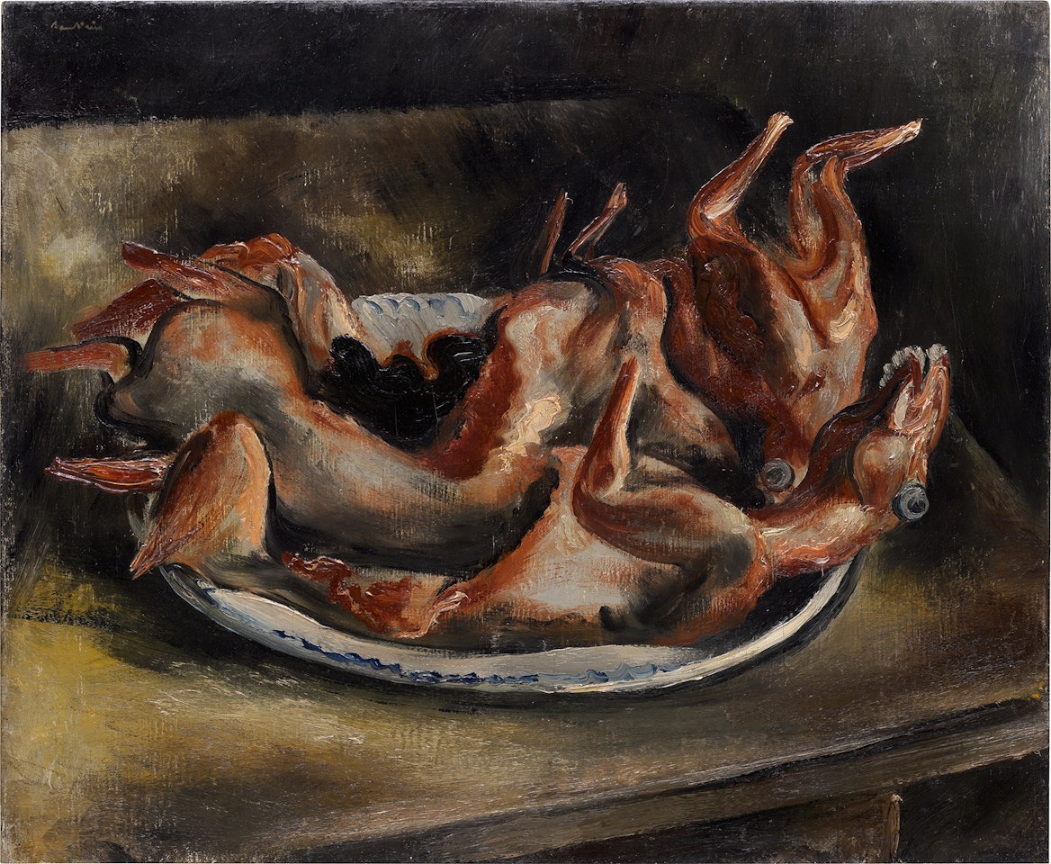 Trois Lapins dans un plat by Jean Fautrier