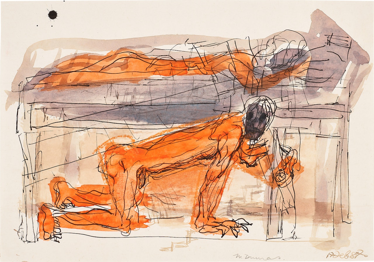 Naked Man on Knees by Marlene Dumas