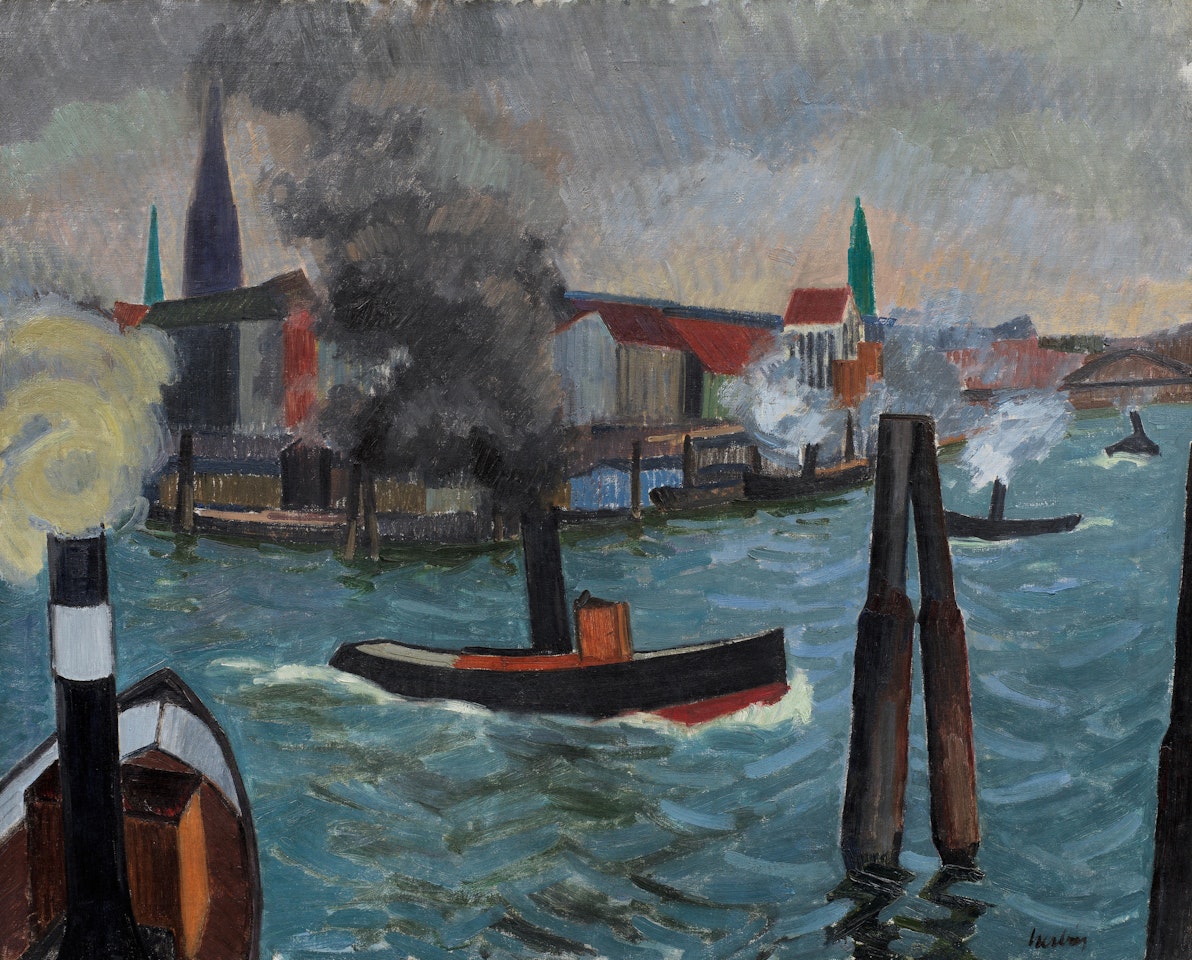 Les quais à Hambourg by Auguste Herbin