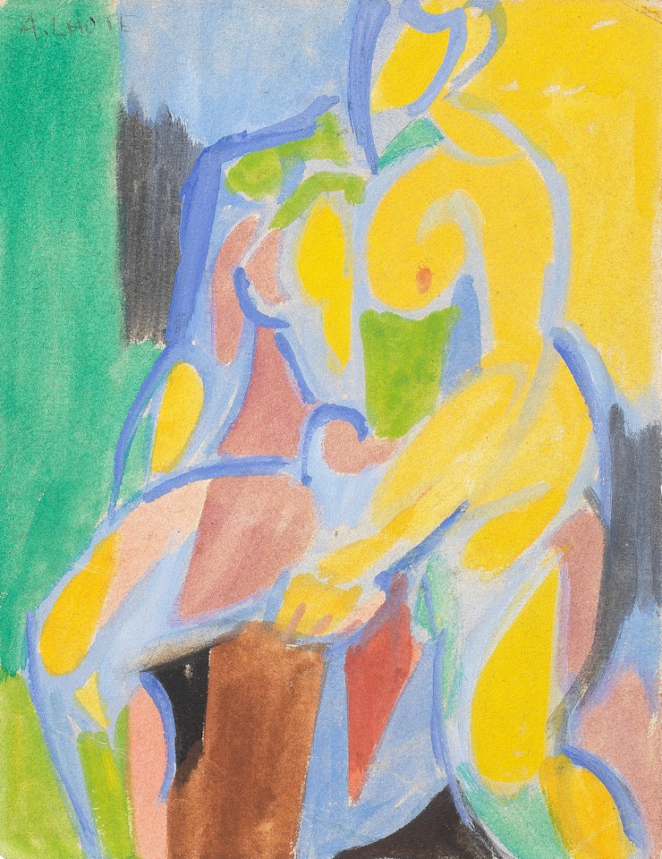Nu assis bleu et jaune by André Lhote