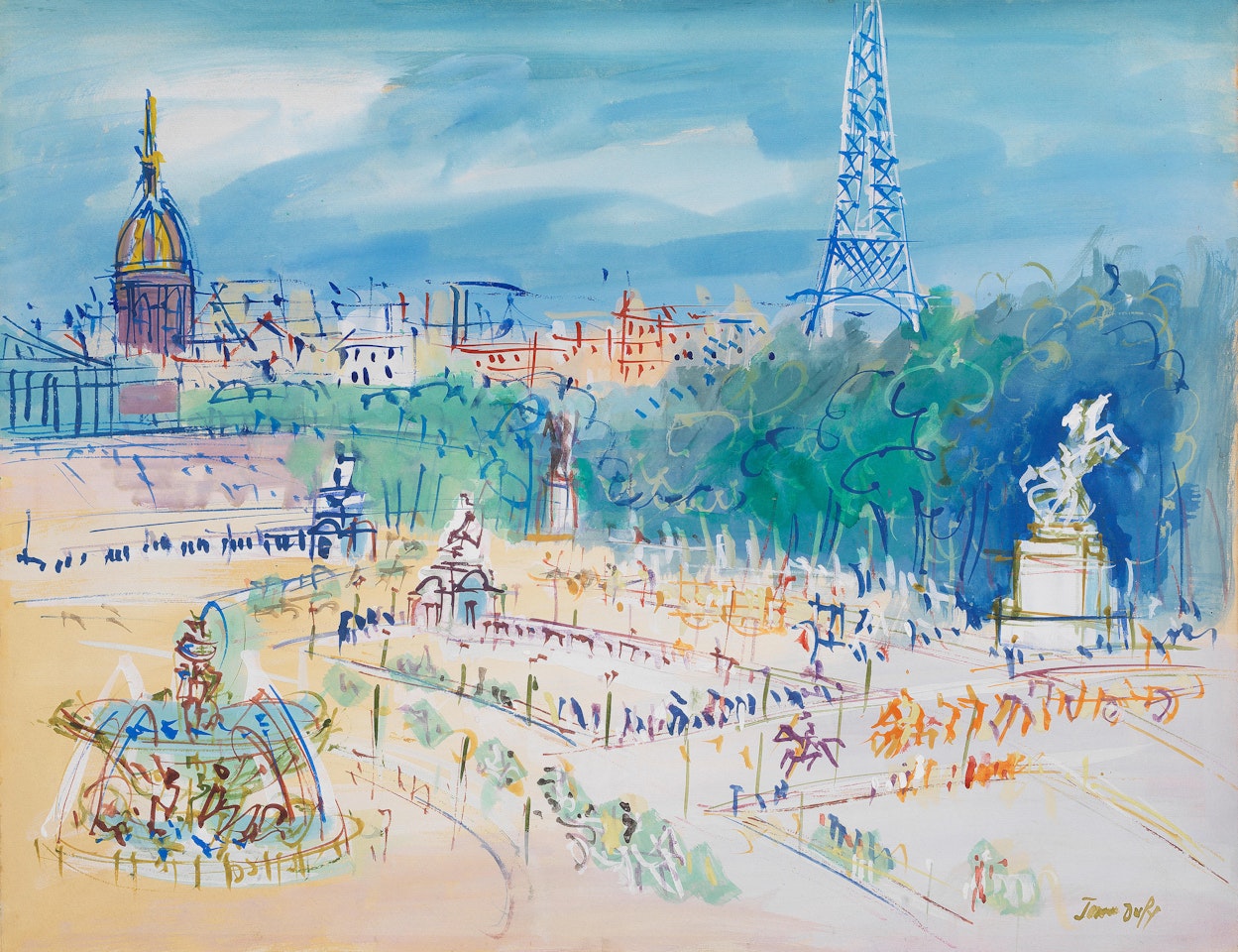 Place de la Concorde by Jean Dufy