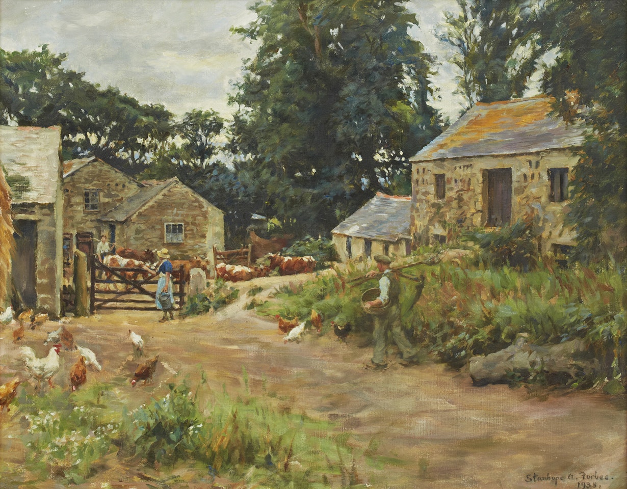 "In the rickyard" by Stanhope Alexander Forbes