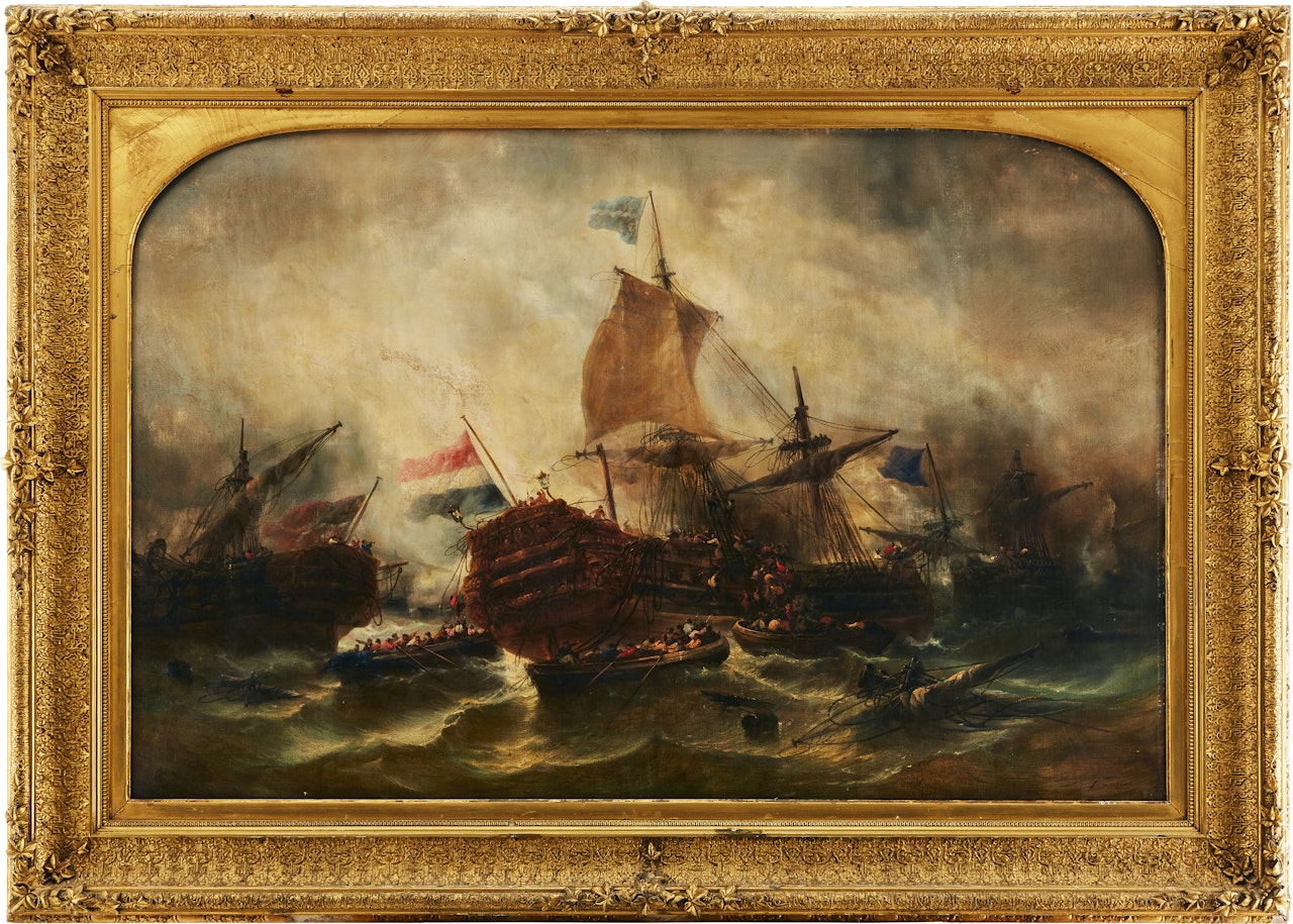 A battle at sea by François Etienne Musin
