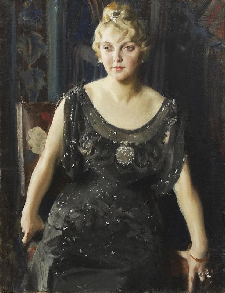 Portrait depicting Mrs. Piltz by Anders Zorn