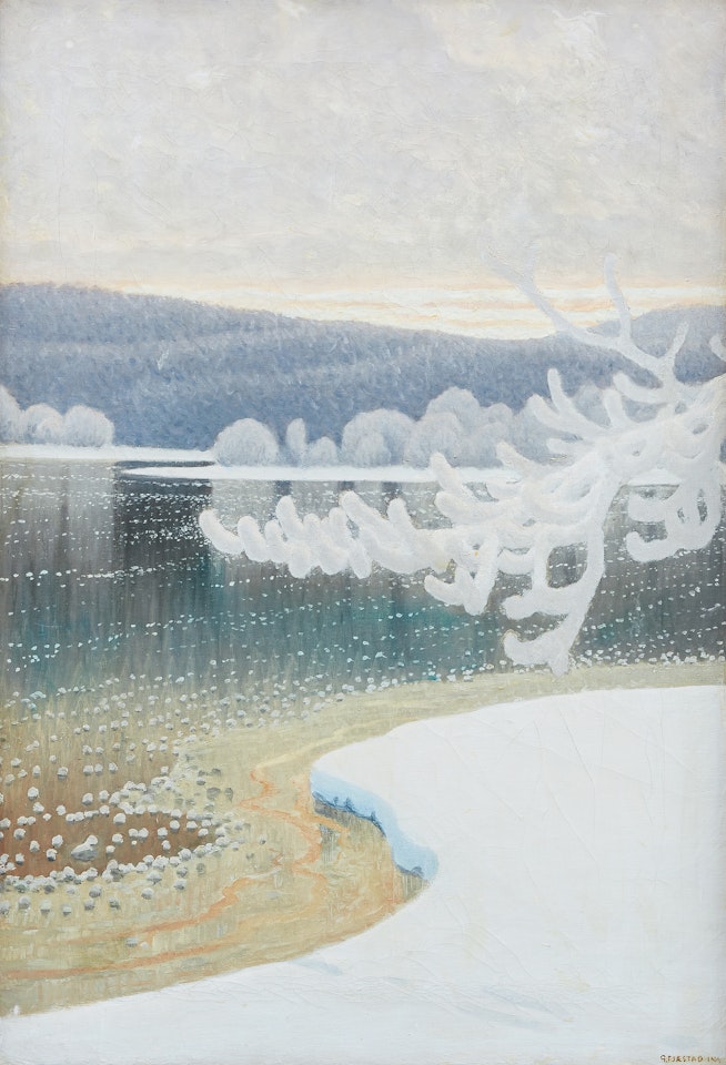 Winter day at Racken by Gustaf Fjaestad
