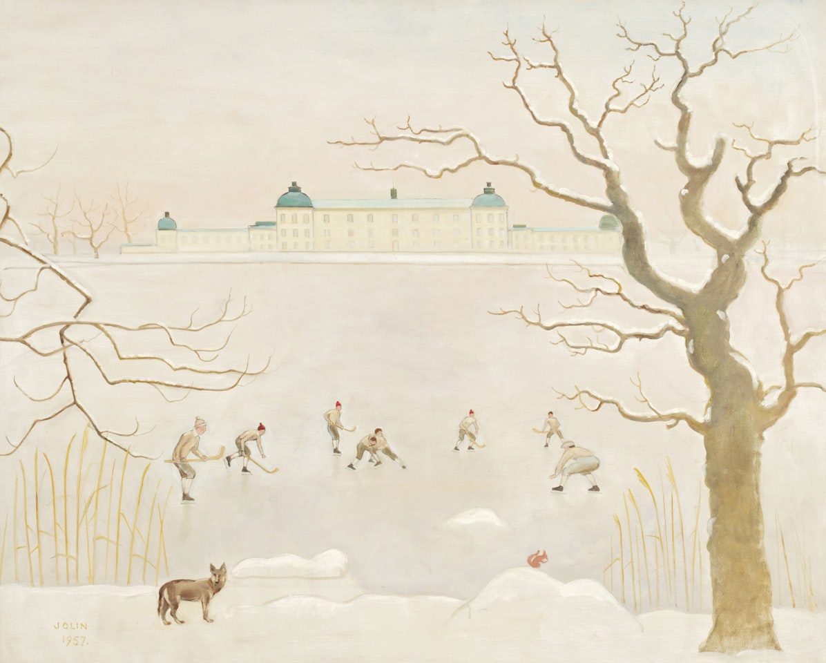 Bandy players at Drottningholm Palace by Einar Jolin