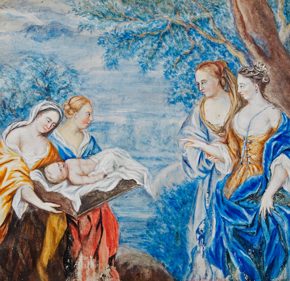 Moses found by Pharaoh"s daughter by French School