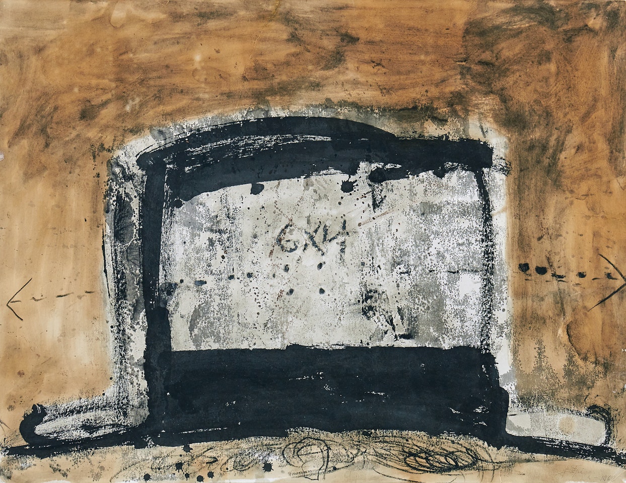 Composition with hat by Antoni Tapies