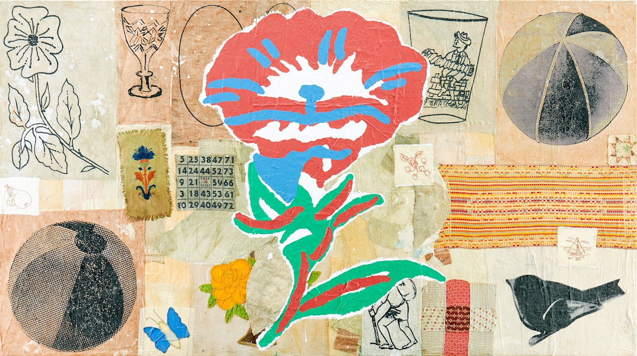 ”Untitled (Red Flower)” by Donald Baechler