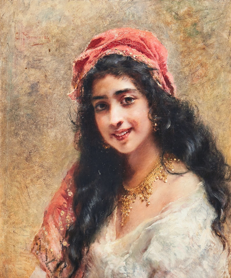 Portrait of a young woman by Konstantin Makovsky