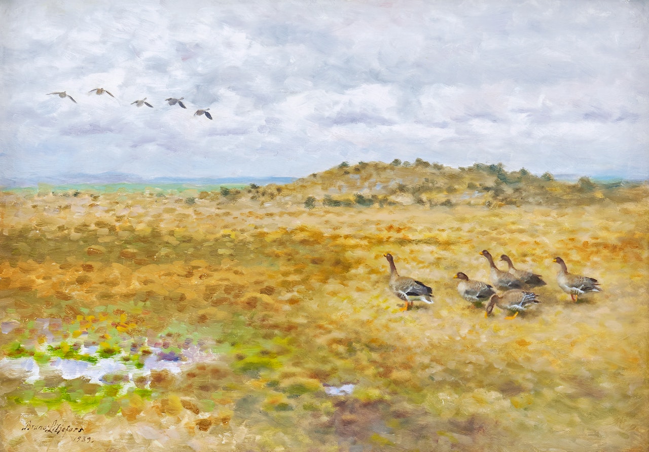 Landscape with geese by Bruno Liljefors