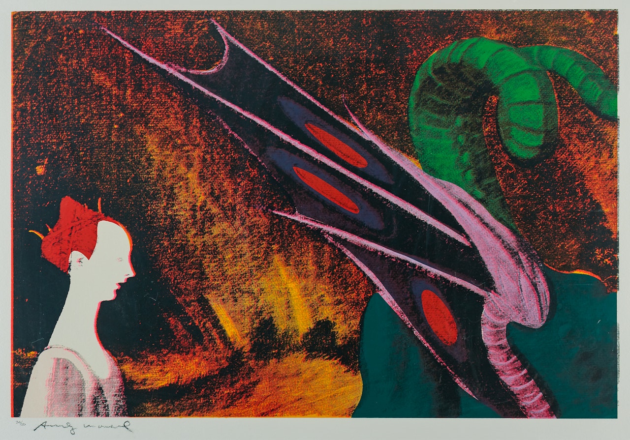 ”Details of Renaissance Paintings: Paolo Uccello, St. George and the Dragon, 1460” by Andy Warhol