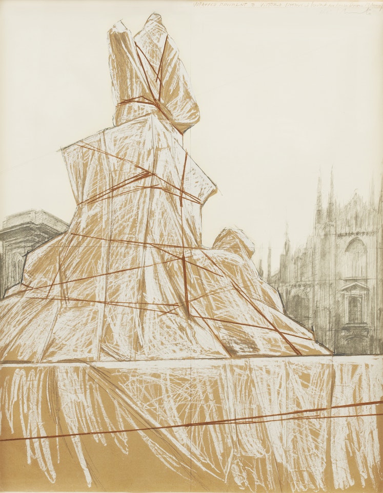 ”Wrapped monument to Vittorio Emanuele” (Project for Piazza Duomo Milano) by Christo