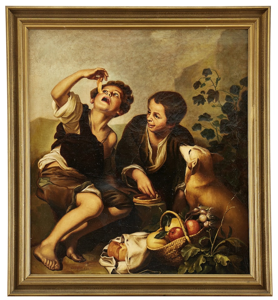 Children eating pie by Bartolomé Esteban Murillo