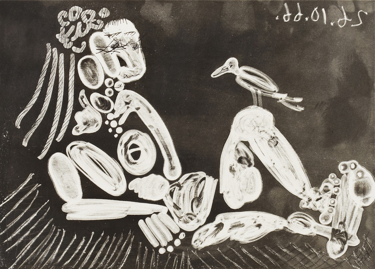 “Woman with the Bird” by Pablo Picasso