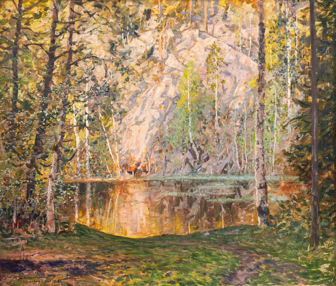 Forest lake in Lokadalen by Anshelm Schultzberg