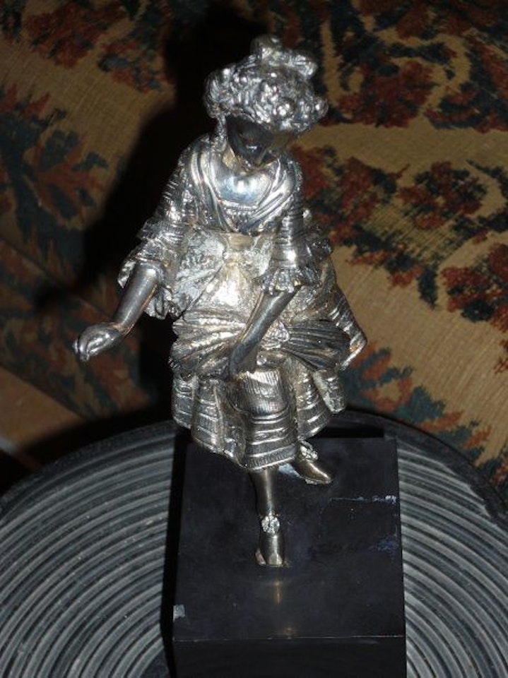 "Young girl with a sheaf of wheat" by French School