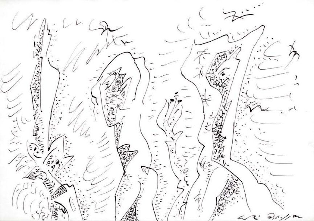 "Surrealist composition with nudes" by André Masson